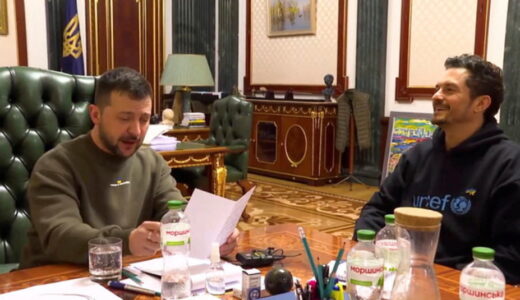 オーランド・ブルーム氏がウクライナへ　ゼレンスキー大統領とも会談